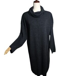 Karen Lessly Black Comfy Black Cowl Neck Long Sleeve Sweater Dress XL